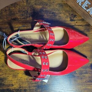 Ophilia Roe size 9 Red patent leather Women's slingback flats Shoes